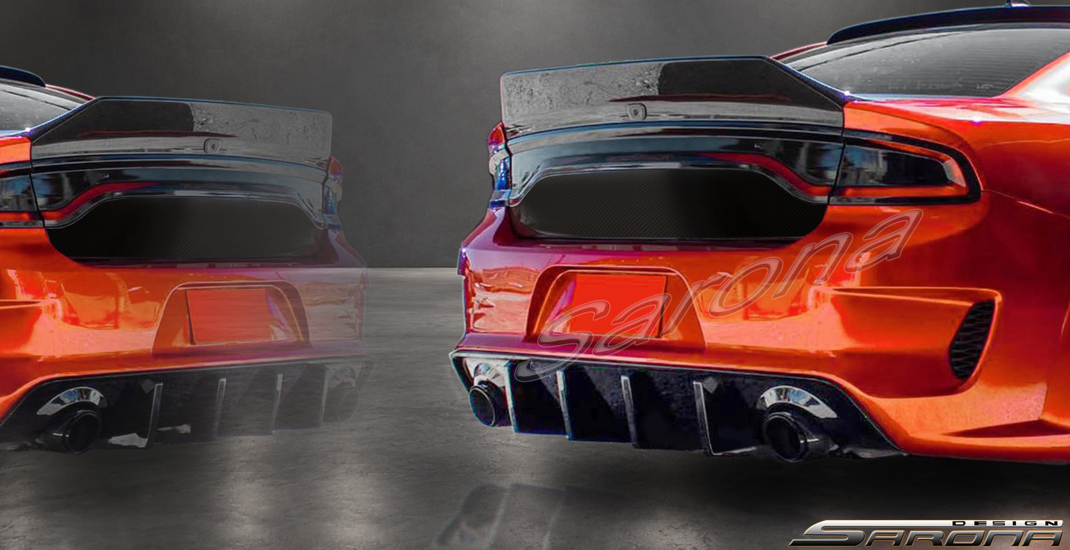 Custom Dodge Charger  Sedan Rear Lip/Diffuser (2015 - 2022) - $290.00 (Part #DG-022-RA)